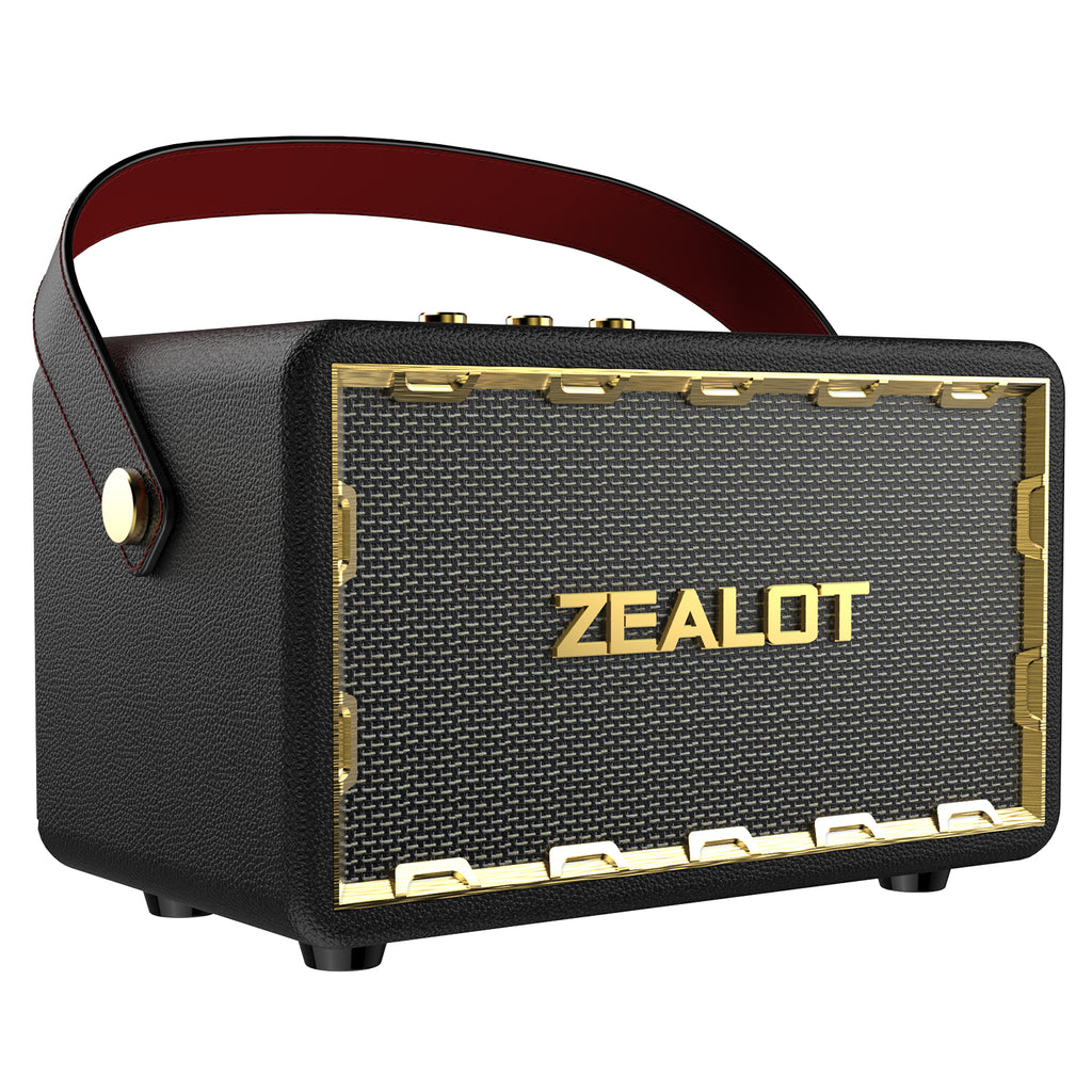 ZEALOT MT01 Portable Bluetooth Speaker - Bluetooth Speaker - Stereo Sound Deep Bass Subwoofer Waterproof - Black