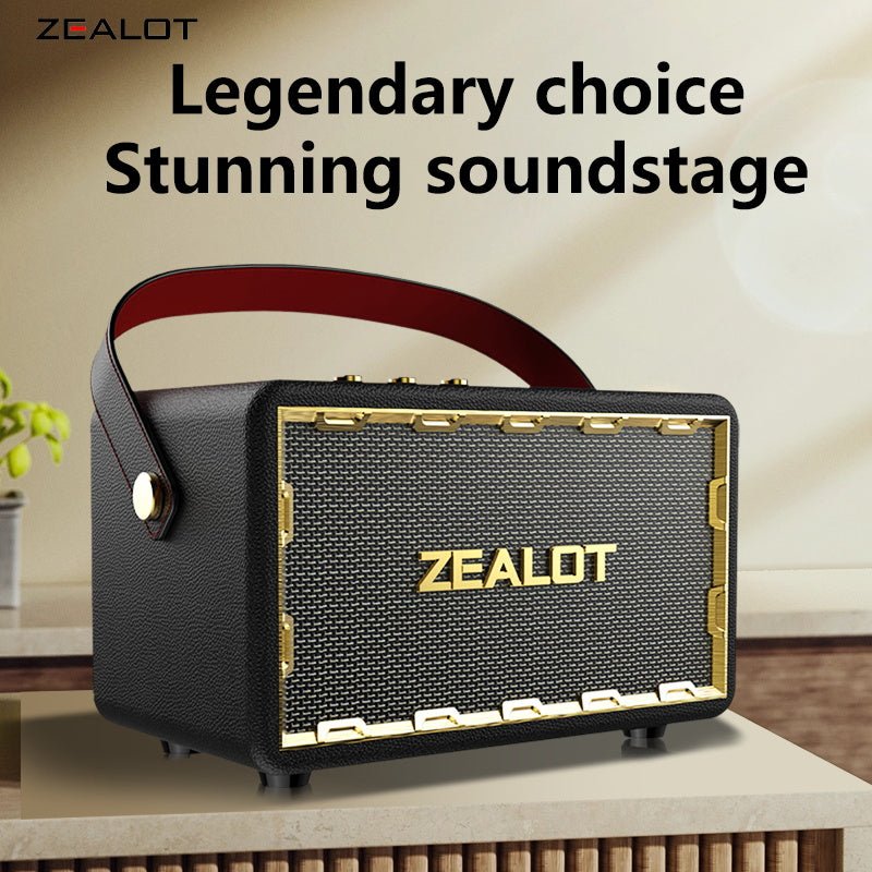 ZEALOT MT01 Portable Bluetooth Speaker - Bluetooth Speaker - Stereo Sound Deep Bass Subwoofer Waterproof - Black