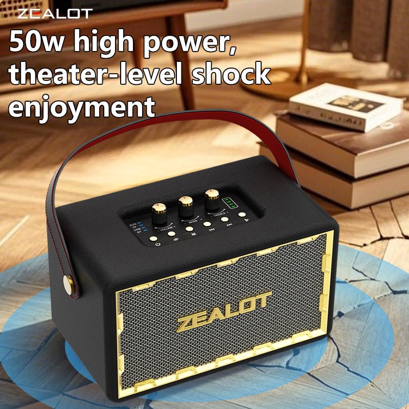 ZEALOT MT01 Portable Bluetooth Speaker - Bluetooth Speaker - Stereo Sound Deep Bass Subwoofer Waterproof - Black