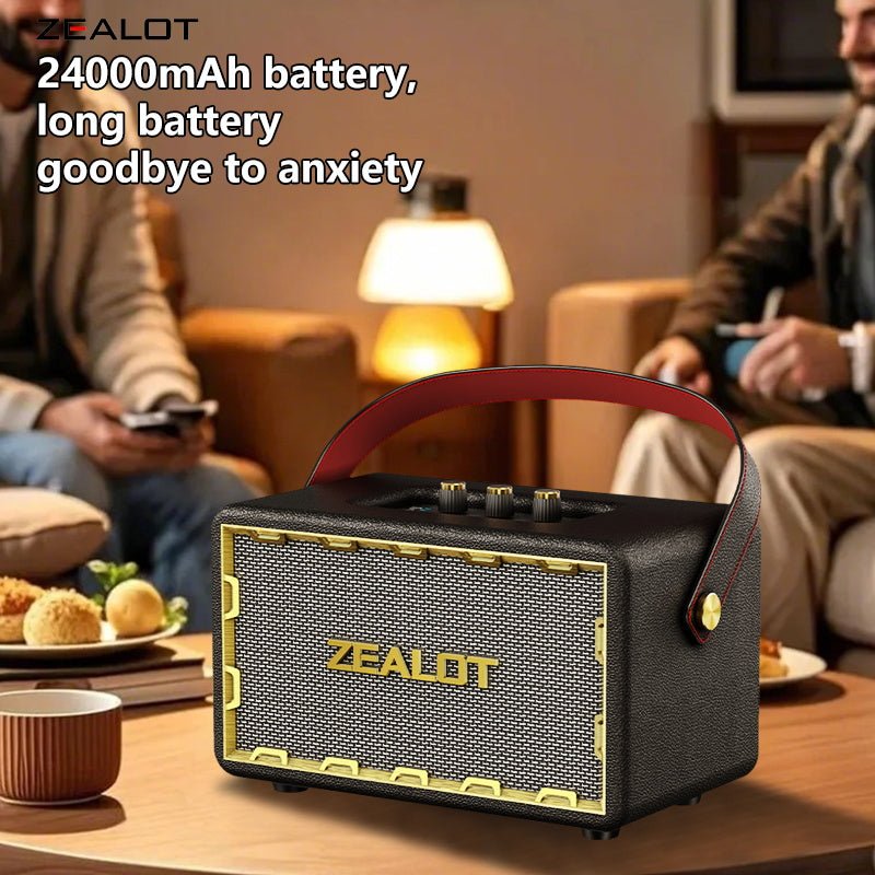 ZEALOT MT01 Portable Bluetooth Speaker - Bluetooth Speaker - Stereo Sound Deep Bass Subwoofer Waterproof - Black