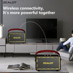 ZEALOT MT01 Portable Bluetooth Speaker - Bluetooth Speaker - Stereo Sound Deep Bass Subwoofer Waterproof - Black