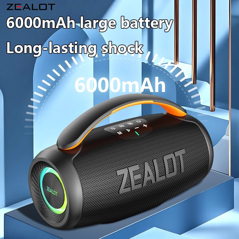 ZEALOT P11 Portable Bluetooth Speaker - Bluetooth Speaker - Stereo Sound Deep Bass Subwoofer Waterproof - Black