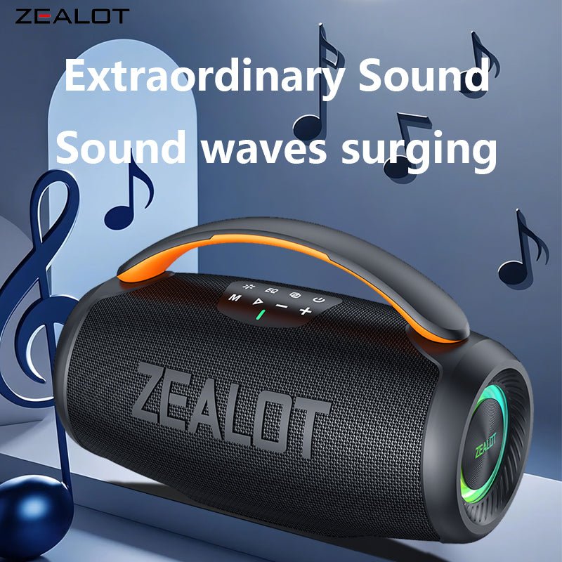 ZEALOT P11 Portable Bluetooth Speaker - Bluetooth Speaker - Stereo Sound Deep Bass Subwoofer Waterproof - Black