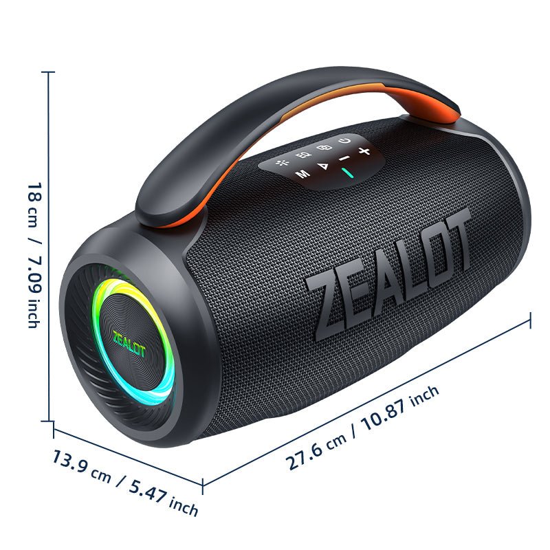 ZEALOT P11 Portable Bluetooth Speaker - Bluetooth Speaker - Stereo Sound Deep Bass Subwoofer Waterproof - Black