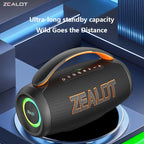 ZEALOT P12 Portable Bluetooth Speaker - Bluetooth Speaker - Stereo Sound Deep Bass Subwoofer Waterproof - Black