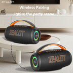 ZEALOT P12 Portable Bluetooth Speaker - Bluetooth Speaker - Stereo Sound Deep Bass Subwoofer Waterproof - Black