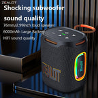 ZEALOT S122 Portable Bluetooth Speaker - Bluetooth Speaker - Stereo Sound Deep Bass Subwoofer Waterproof - Black