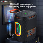 ZEALOT S122 Portable Bluetooth Speaker - Bluetooth Speaker - Stereo Sound Deep Bass Subwoofer Waterproof - Black