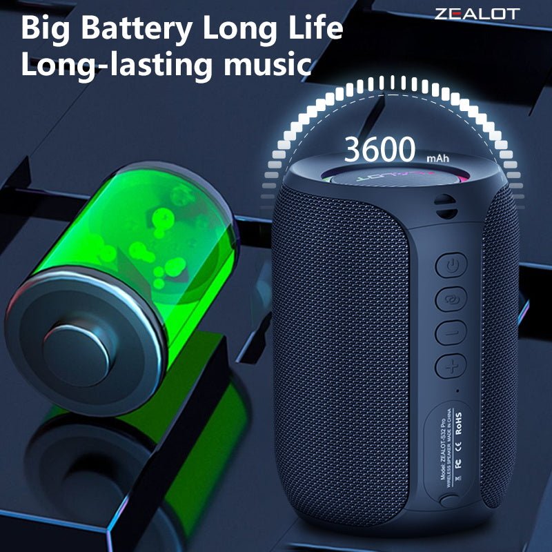 ZEALOT S32 Pro Portable Bluetooth Speaker Black Main Image 04