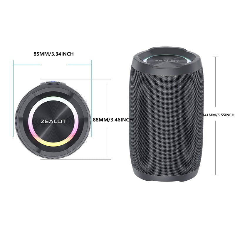 ZEALOT S49 Portable Bluetooth Speaker Black Main Image 04