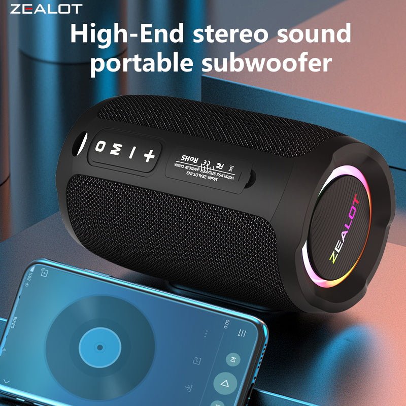 ZEALOT S49 Portable Bluetooth Speaker Black Main Image 08