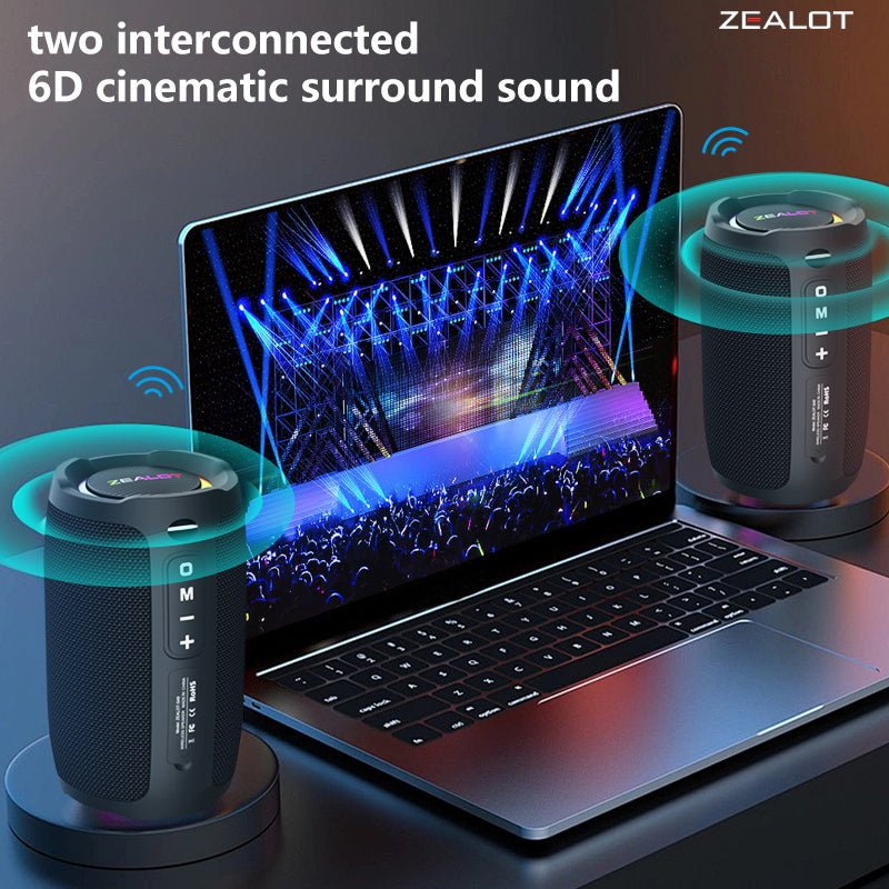 ZEALOT S49 Portable Bluetooth Speaker Black Main Image 09