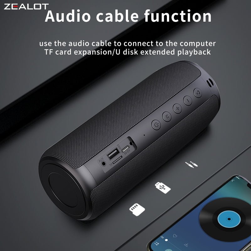 ZEALOT S51 Portable Bluetooth Speaker Black Main Image 08