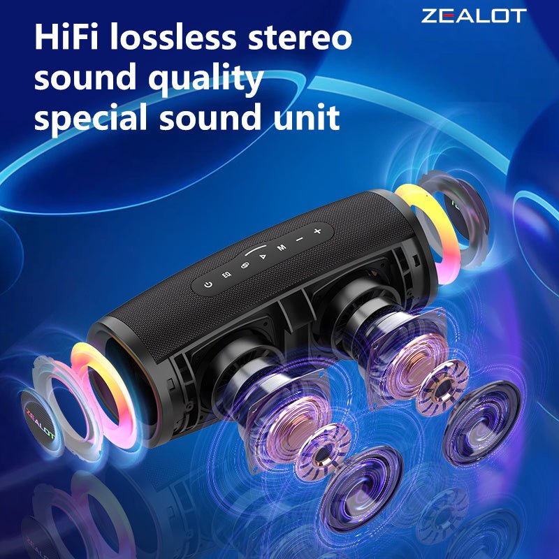 ZEALOT S56 Portable Bluetooth Speaker Black Main Image 05