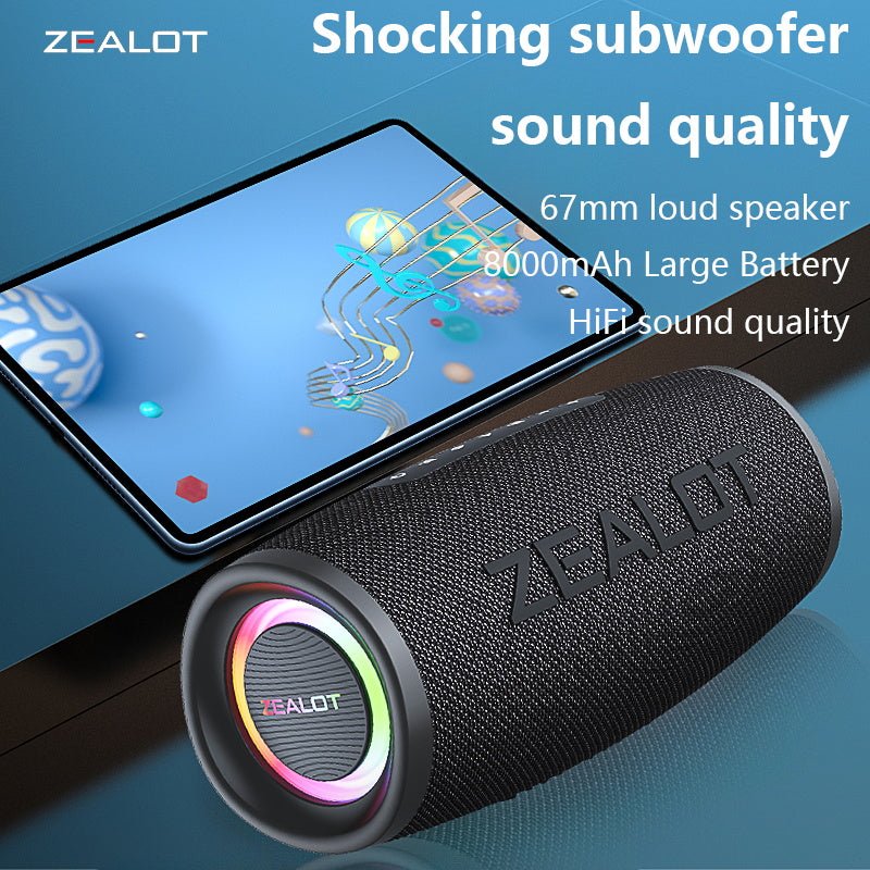 ZEALOT S56 Portable Bluetooth Speaker Black Main Image 11