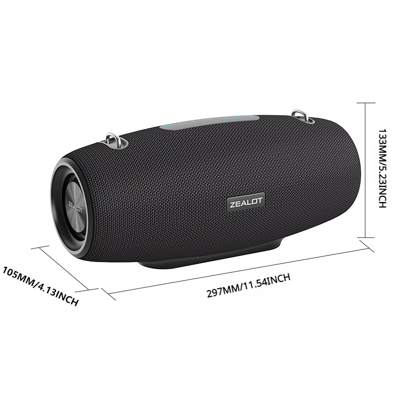 ZEALOT S67 Portable Bluetooth Speaker Black Main Image 04