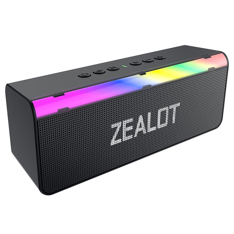 ZEALOT S72 Portable Bluetooth Speaker - Portable Wireless Speaker - Stereo Sound Deep Bass Subwoofer Waterproof - Black