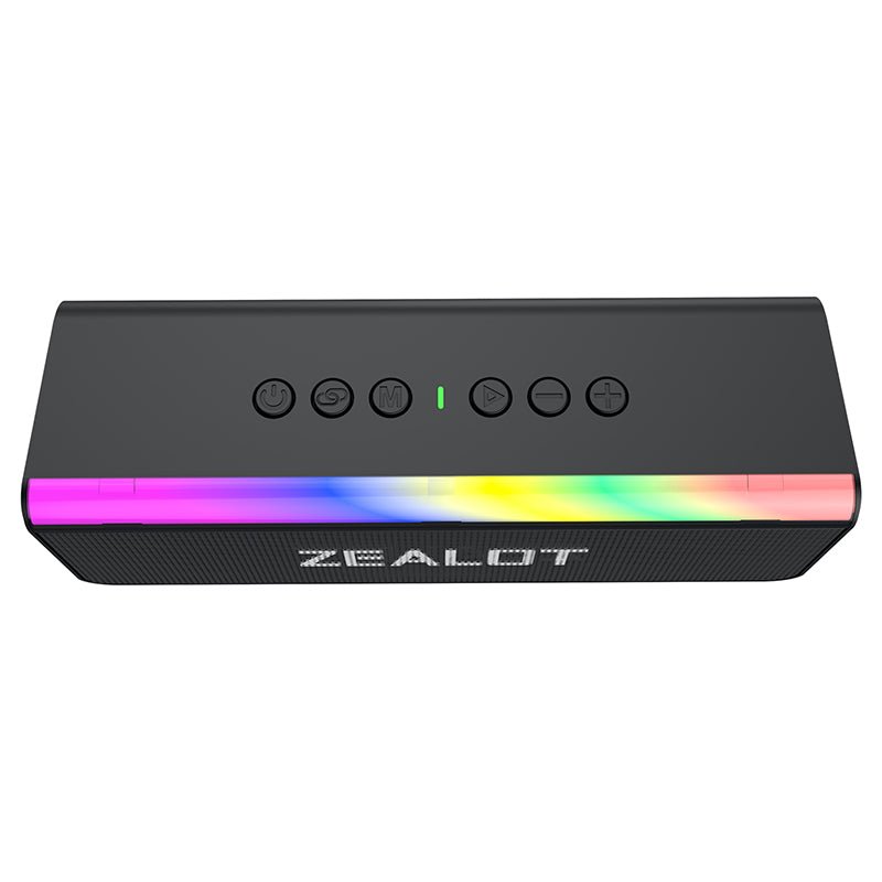 ZEALOT S72 Portable Bluetooth Speaker - Portable Wireless Speaker - Stereo Sound Deep Bass Subwoofer Waterproof - Black