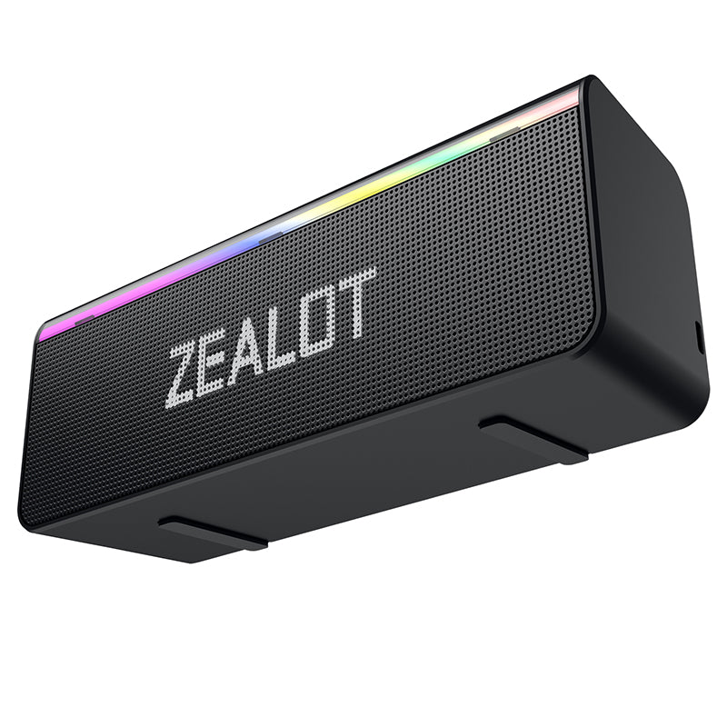 ZEALOT S72 Portable Bluetooth Speaker - Portable Wireless Speaker - Stereo Sound Deep Bass Subwoofer Waterproof - Black