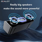 ZEALOT S72 Portable Bluetooth Speaker - Portable Wireless Speaker - Stereo Sound Deep Bass Subwoofer Waterproof - Black