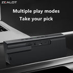 ZEALOT S72 Portable Bluetooth Speaker - Portable Wireless Speaker - Stereo Sound Deep Bass Subwoofer Waterproof - Black