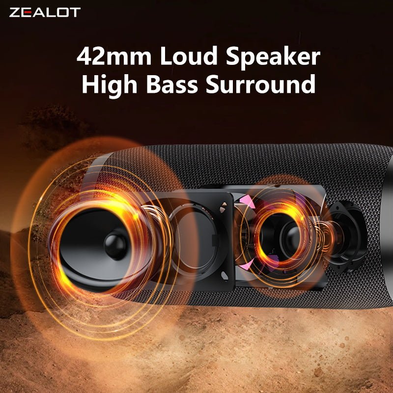 ZEALOT S76 Portable Bluetooth Speaker Black Main Image 06