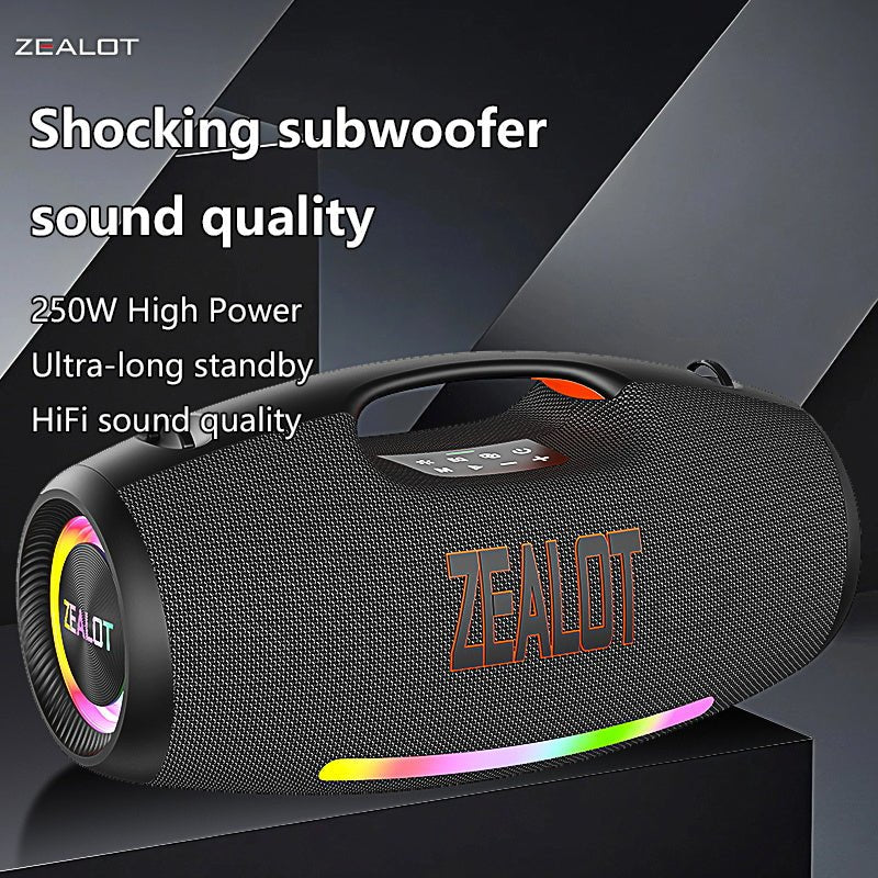 ZEALOT S89 Portable Bluetooth Speaker - Portable Wireless Speaker - Stereo Sound Deep Bass Subwoofer Waterproof - Black