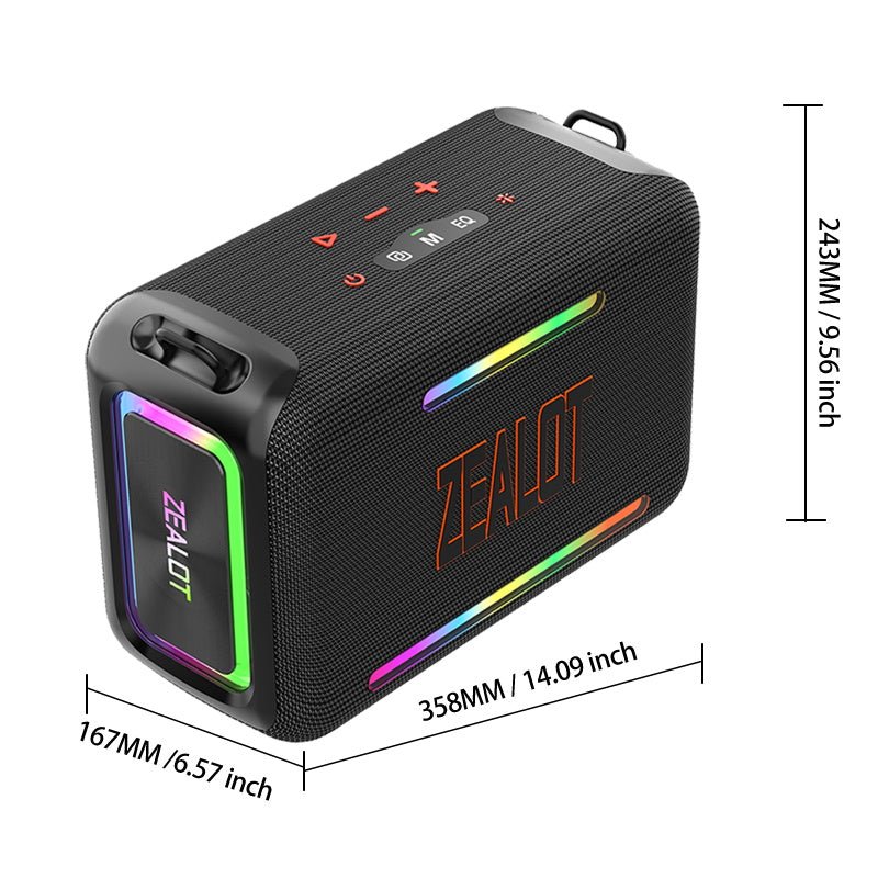 ZEALOT S95 Portable Bluetooth Speaker Black Main Image 05