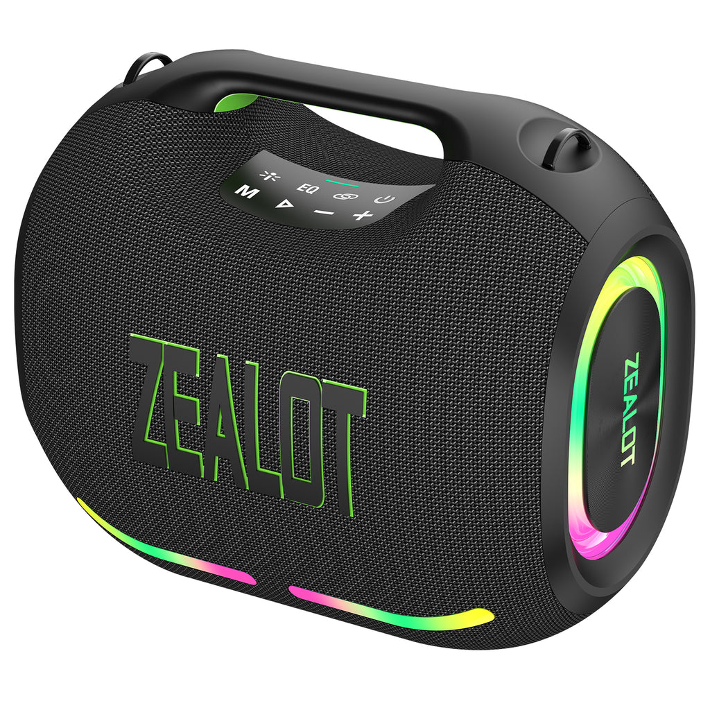 ZEALOT ZE01 Portable Bluetooth Speaker - Portable Wireless Speaker - Stereo Sound Deep Bass Subwoofer Waterproof - Black