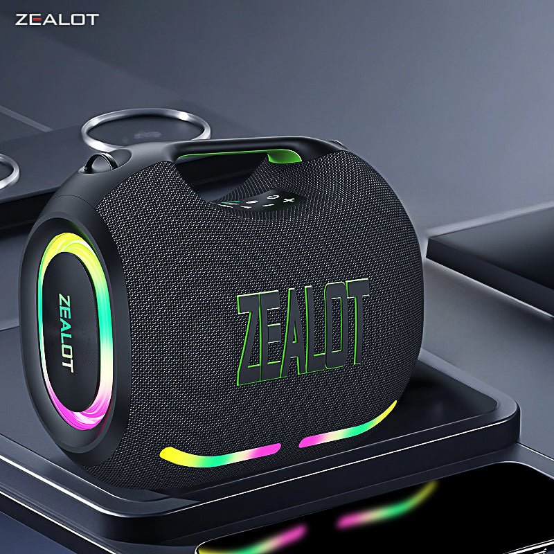ZEALOT ZE01 Portable Bluetooth Speaker - Portable Wireless Speaker - Stereo Sound Deep Bass Subwoofer Waterproof - Black